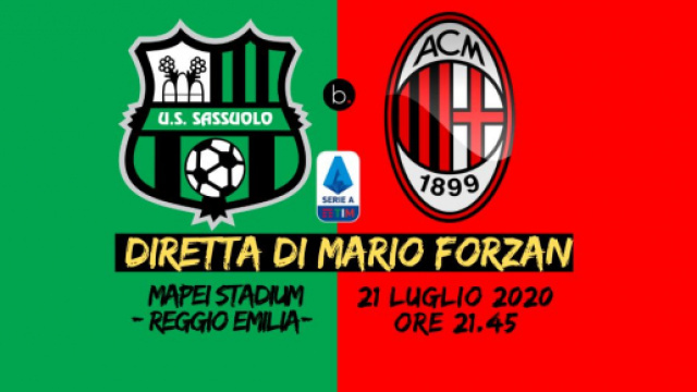 Serie A: Sassuolo - Milan al Mapei Stadium Atleti Azzurri d'Italia di Reggio Emilia