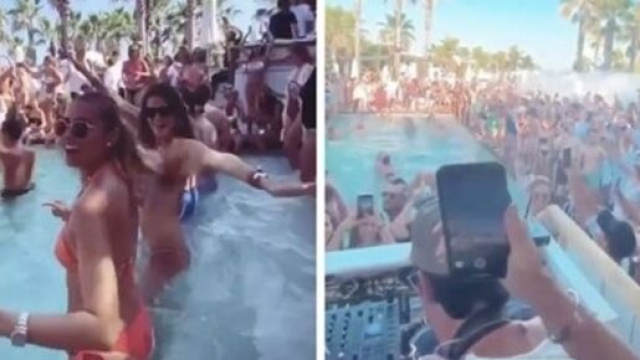Une immense pool party a &eacute;t&eacute; organis&eacute; du c&ocirc;t&eacute; de Saint-Tropez et cr&eacute;&eacute; la pol&eacute;mique - Photo capture d'&eacute;cran Twitter et Facebook