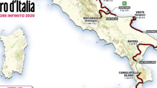 La parte di percorso del Giro d'Italia 2020 che &egrave; stata ridisegnata
