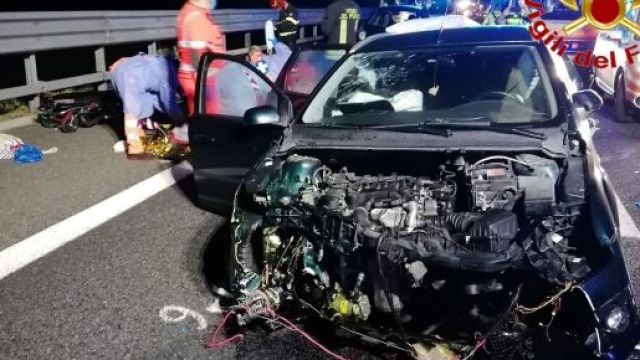 Tragico incidente tra auto e camion a Usmate Velate.