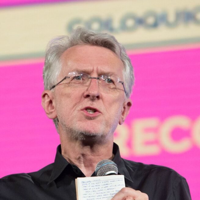 Jeff Jarvis no Festival Gabriel Garcia M&aacute;rquez de Jornalismo, em Medell&iacute;n, na Col&ocirc;mbia. (David Estrada Larra&ntilde;eta/FNPI)