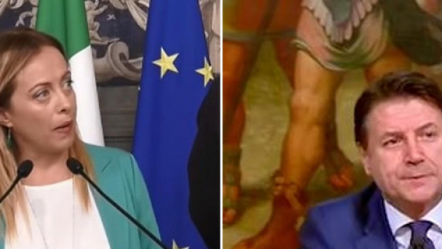 Giorgia Meloni e Giuseppe Conte.