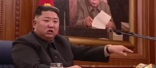 Kim Jong-un, leader of North Korea, holds meeting with military heads. [Image source/Daily Mail YouTube video]