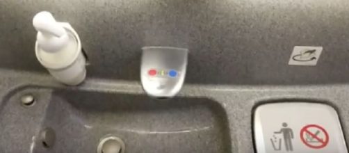 Inside the toilet of ANA Air Boeing 787 Dream Liner, Japan. [Image source/Kevin Danudoro YouTube video]