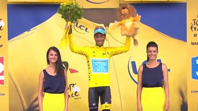Fabio Aru in maglia gialla al Tour de France 2017