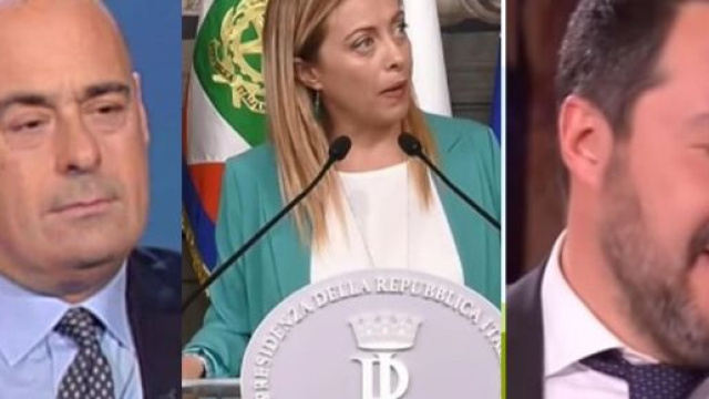 Nicola Zingaretti, Giorgia Meloni e Matteo Salvini.