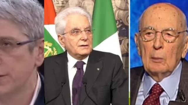 Mario Giordano, Sergio Mattarella e Giorgio Napolitano.