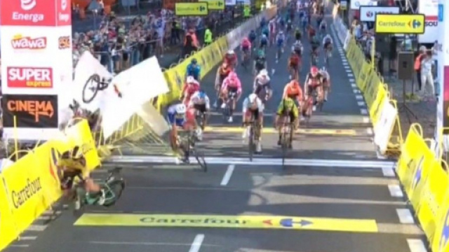 La brutta caduta avvenuta al Giro di Polonia