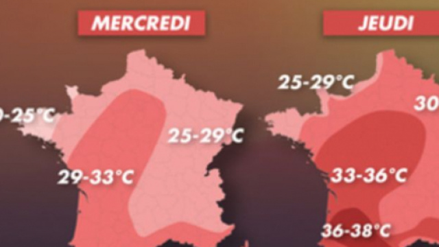 Un &eacute;pisode caniculaire devrait frapper l'hexagone dans les prochains jours - Photo Capture d'&eacute;cran twitter la chaine m&eacute;t&eacute;o