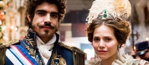 O casal Dom Pedro e Leopoldina em 'Novo Mundo'. (Reprodu&ccedil;&atilde;o/TV Globo)