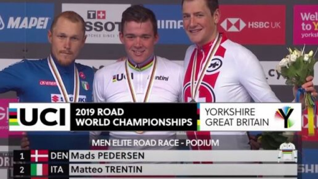 Il podio degli ultimi Mondiali di ciclismo.