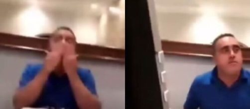 Pastor xinga mulher ao vivo minutos antes de sua prega&ccedil;&atilde;o. (Reprodu&ccedil;&atilde;o/YouTube)