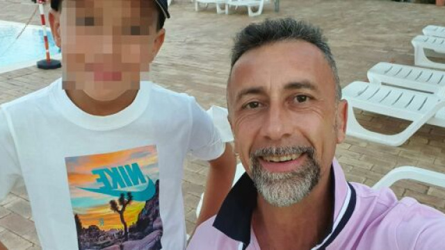 Claudio Baima Poma e il figlio di 11 anni