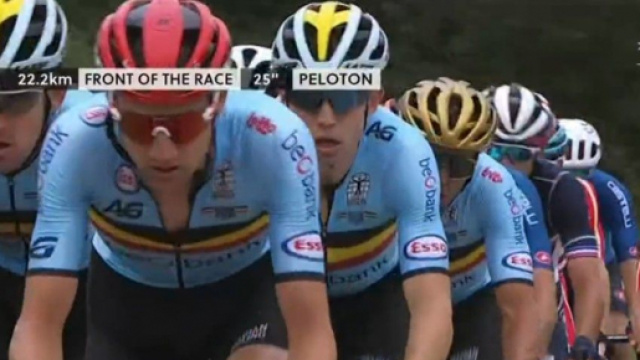 Il Belgio in testa al gruppo ai Mondiali di ciclismo di Imola.