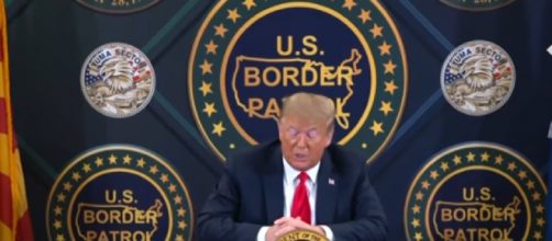 Donald Trump visits US-Mexico border wall in Arizona - and says it keeps out Covid-19. [&copy;The Telegraph YouTube video]