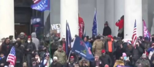 US Capitol building in lockdown as Trump supporters clash with police. [&copy;Sky News YouTube video]
