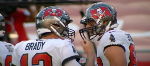 Brady and Gronkowski will remain teammates next season. [&copy; Tampa Bay Buccaneers/YouTube]