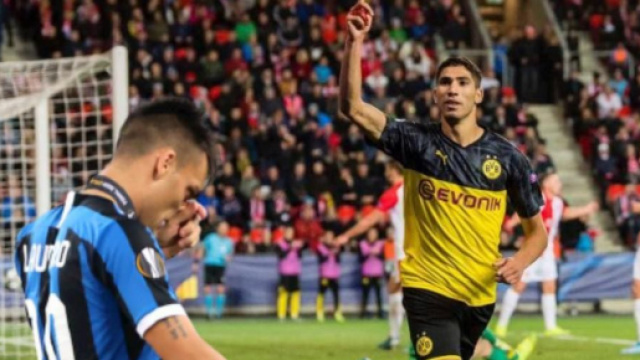 Nella foto Lautaro Martinez e Hakimi.