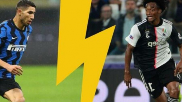 Nella foto Hakimi dell'Inter e Cuadrado della Juventus.