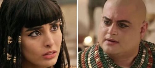 Asenate e Adurr&aacute; em 'G&ecirc;nesis' (Fotomontagem/Reprodu&ccedil;&atilde;o/Record TV)