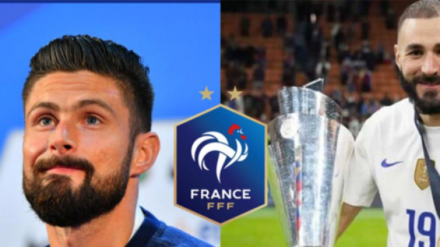 Olivier Giroud pas en froid avec Karim Benzema. (cr&eacute;dit Twitter)