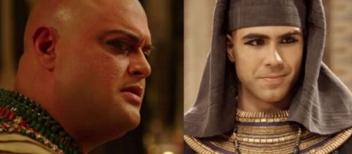 Adurr&aacute; e Jos&eacute; em 'G&ecirc;nesis' (Fotomontagem/Reprodu&ccedil;&atilde;o/Record TV)