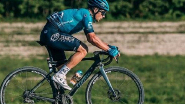 Alexey Lutsenko impegnato alla Serenissima Gravel.