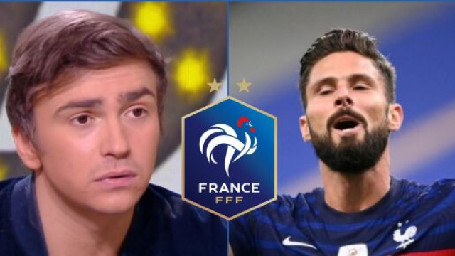 Bertrand Latour d&eacute;voile pourquoi Olivier Giroud ne sera plus s&eacute;lectionn&eacute; en Bleus (capture YouTube et montage photo)