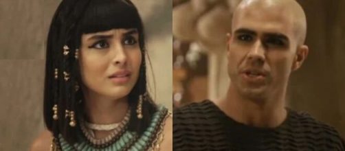 Asenate e Jos&eacute; em 'G&ecirc;nesis' (Fotomontagem/Reprodu&ccedil;&atilde;o/Record TV)