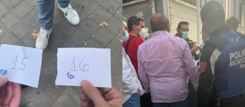 Papeletas e intervenci&oacute;n policial en el Estadio de Vallecas (@bukaneros y @prbeodos)