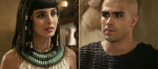 Asenate e Jos&eacute; em 'G&ecirc;nesis' (Fotomontagem/Reprodu&ccedil;&atilde;o/Record TV)