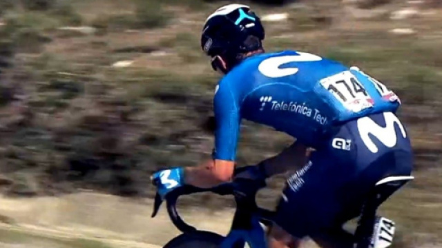 Miguel Angel Lopez alla Vuelta Espana, ultima corsa in maglia Movistar.