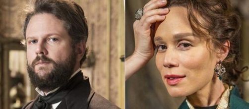 Pedro e Lu&iacute;sa em 'Nos Tempos do Imperador' (Fotomontagem/Reprodu&ccedil;&atilde;o/TV Globo)