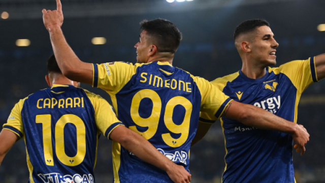 Esultanza di Simeone dopo il gol alla Juventus.