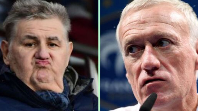 Pierre M&eacute;n&egrave;s tacle Didier Deschamps (capture YouTube et montage photo)