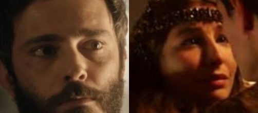 Jud&aacute; e Tamar em 'G&ecirc;nesis' (Fotomontagem/Reprodu&ccedil;&atilde;o/Record TV)