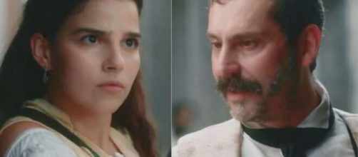 Pilar e Tonico em 'Nos Tempos do Imperador' (Fotomontagem/Reprodu&ccedil;&atilde;o/TV Globo)