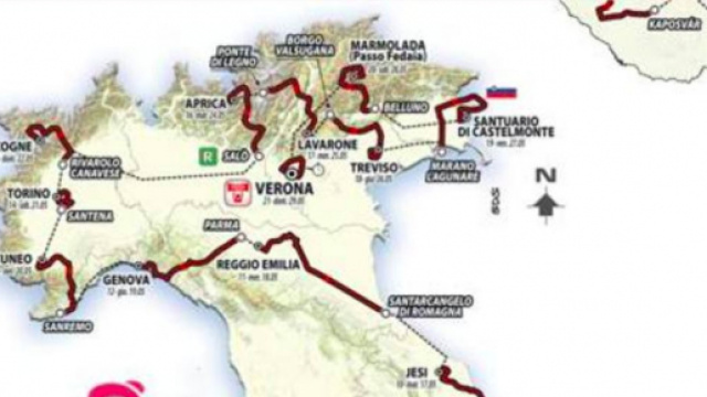 Percorso del Giro d'Italia 2022.