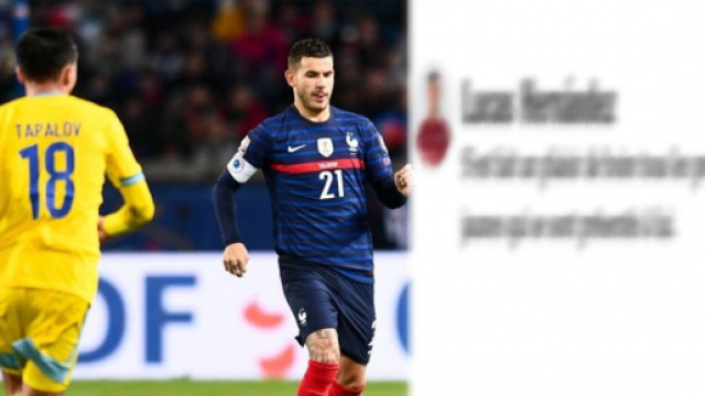 Lucas Hernandez auteur d'un bon match contre le Kazakhstan. (cr&eacute;dit Twitter)