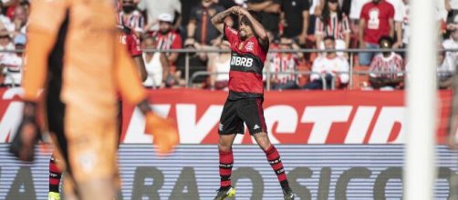 O camisa 19 se tornou o artilheiro isolado do Brasileir&atilde;o, chegando aos 13 gols. (Reprodu&ccedil;&atilde;o/Alexandre Vidal/CR Flamengo)