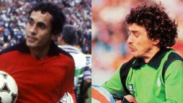 Mehdi Cerbah e Poerio Mascella, portieri della nazionale algerina e della Pistoiese degli anni '80.