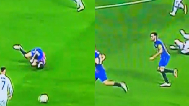 Sergio Busquets auteur d'une &eacute;norme simulation. (cr&eacute;dit Twitter)