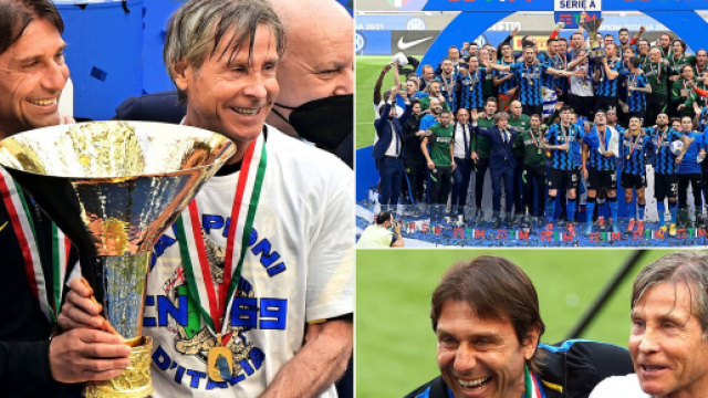 Antonio Conte e le immagini dello vittoria del campionato.