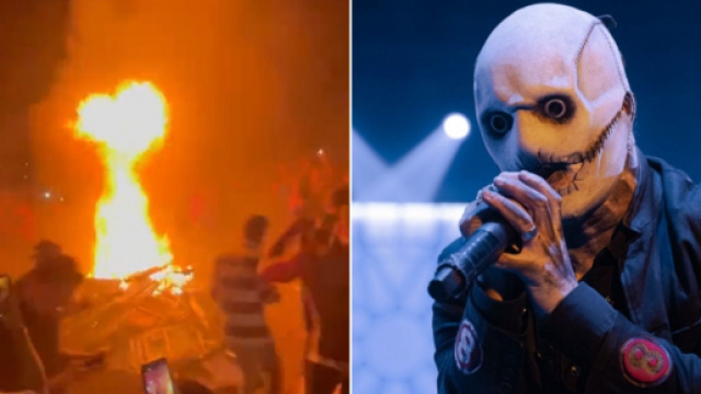 Gli Slipknot costretti a interrompere il loro show per un incendio causato dal pubblico