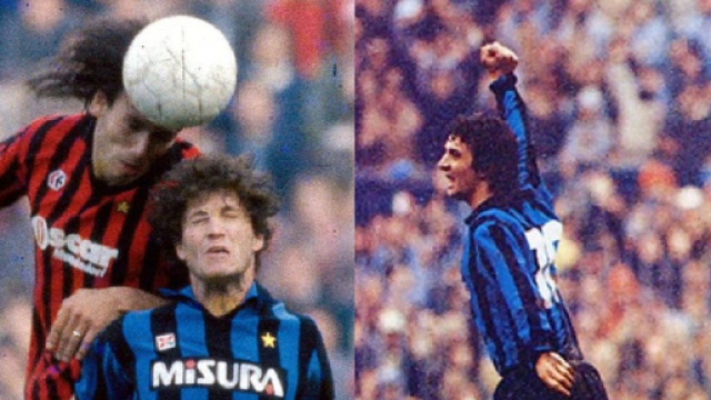 Mark Hateley ed Evaristo Beccalossi, eroi del derby di Milano nel 1984 e 1979.