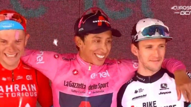 Il podio dello scorso Giro d'Italia.