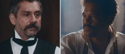 Tonico e Samuel em 'Nos Tempos do Imperador' (Fotomontagem/Reprodu&ccedil;&atilde;o/TV Globo)