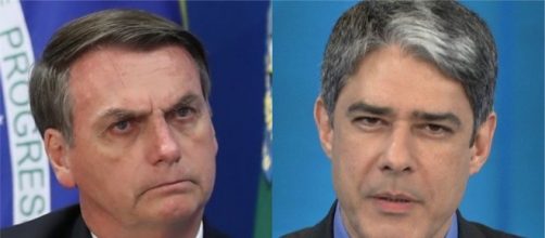 Jair Bolsonaro tenta ridicularizar William Bonner (Fotomontagem/Ag&ecirc;ncia Brasil/TV Globo)
