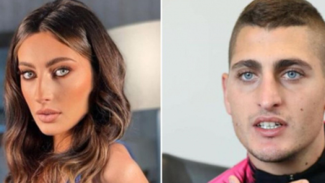 le joueur du PSG Marco Verratti et la Miss Corse - Source : capture Twitter