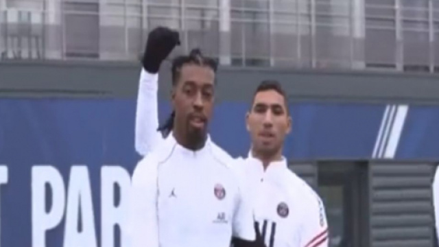 Presnel Kimpembe et Hakimi au centre d'entra&icirc;nement du PSG